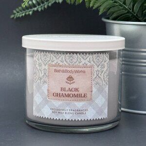BBW Black Chamomile Bath & Body Works 3 Wick Candle
